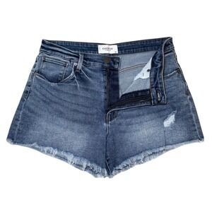 Evereve The Ever High Rise Distressed Denim Shorts Size 29